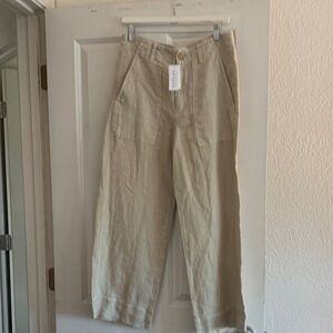 Velvet by Graham & Spencer Dru linen cropped trouser.